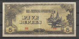 BILLETE DE JAPON (THE JAPANESE GOVERNMENT) DE 5 RUPEES - Japon