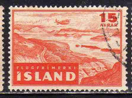 ISLANDA ICELAND ISLANDE 1947 THINGVELLIR OLD SITE OF PARLIAMENT 15a USED USATO OBLITERE' - Luftpost