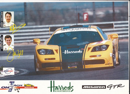 SPORT AUTO. 24 HEURES DU MANS 1995. AFFICHETTE PUBLICITAIRE. LA MCLAREN N°51.  ET PILOTES BELL ET WALLACE. - Automobile - F1