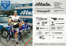 CARTE CYCLISME URS FREULER SIGNEE TEAM ATALA 1985 ( VOIR PICS PARTIE ARRIERE ) - Ciclismo