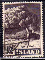 ISLANDA ICELAND ISLANDE 1948 ERUPTION OF HEKLA VOLCANO 12a USED USATO OBLITERE' - Gebruikt