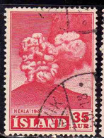 ISLANDA ICELAND ISLANDE 1948 ERUPTION OF HEKLA VOLCANO 35a USED USATO OBLITERE' - Oblitérés