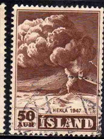 ISLANDA ICELAND ISLANDE 1948 ERUPTION OF HEKLA VOLCANO 50a USED USATO OBLITERE' - Usados