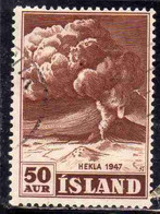 ISLANDA ICELAND ISLANDE 1948 ERUPTION OF HEKLA VOLCANO 50a USED USATO OBLITERE' - Usados