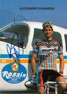 CARTE CYCLISME ALESSANDRO PAGANESSI SIGNEE TEAM MURELLA 1985 - Ciclismo