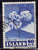 ISLANDA ICELAND ISLANDE 1948 ERUPTION OF HEKLA VOLCANO 60a USED USATO OBLITERE' - Used Stamps