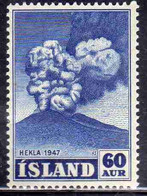 ISLANDA ICELAND ISLANDE 1948 ERUPTION OF HEKLA VOLCANO 60a USED USATO OBLITERE' - Usados