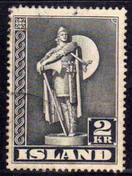 ISLANDA ICELAND ISLANDE 1939 1945 STATUE OF THORFINN KARLSEFNI 2k USED USATO OBLITERE' - Used Stamps