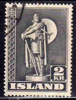 ISLANDA ICELAND ISLANDE 1939 1945 STATUE OF THORFINN KARLSEFNI 2k USED USATO OBLITERE' - Oblitérés