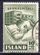 ISLANDA ICELAND ISLANDE 1949 CHILD 10a + 10 USED USATO OBLITERE' - Usados