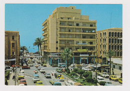 Libya Libyen Libia Libye BENGHAZI Omar Street View With Many Old Car, Automobile Vintage Photo Postcard RPPc (42412) - Libye