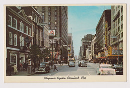 USA United States Cleveland Ohio Playhouse Square With Many Old Car, Automobile Vintage 1960s Photo Postcard RPPc /42394 - Cleveland