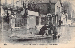 CPA France - Courbevoie - Crue De La Seine - Un Sauvetage - Garage - Bateau - Restaurant - Oblitérée - 1910 - Courbevoie