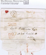 Ireland Derry Uniform Penny Post Overweight Large Wrapper To Dublin Prepaid "10" For 5oz With Boxed PAID AT/DERRY - Vorphilatelie
