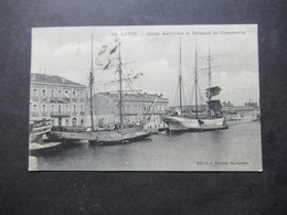 Frankreich 1911 Segelboote AK Cette Canal Maritime Et Bateaux De Commerce Stempel Gare De Cette Nach Pau Gesendet - Voiliers