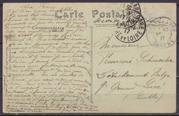 CP Tours En Franchise S.M. Càd TOURS-GARE /24-1-1917 Pour Militaire D'un Détachement Belge à GRAND LUCE (Sarthe) - Cartas