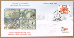 INDIA 2022 Geo Heritage Sites Special Cover Geology, Minerals, Stratigraphy, Rocks Nepheline Syenite Kishangarh Ajmer - Sonstige & Ohne Zuordnung