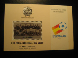 MADRID 1980 Antwerp 1920 Olympic Games Olympics Football World Cup 1982 Proof Bloc Poster Stamp SPAIN Document - Sommer 1920: Antwerpen