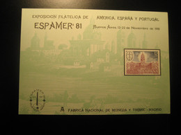 BUENOS AIRES 1981 Espamer Palacio Del Congreso Big Card Proof ARGENTINA Document SPAIN Madrid - Otros