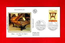 PUBLICITE ART NOUVEAU ENVELOPPE 1er Jour 1994  MAJORELLE  EBENISTERIE  PIANO LA MORT DU CYGNE 1903 - Sammlungen