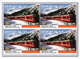 United Nations 2021 Unesco Eisenbahnen Railway Mountains Berge Bernina Railway Piz Morteratsch Piz Bernina - MNH Block 4 - Unused Stamps
