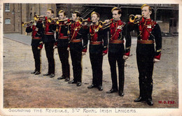 CP - MILITARIA - 5th Royal Irish Lancers Sounding The Reveille - Clairon - Taylor's Orthochrome - Regiments