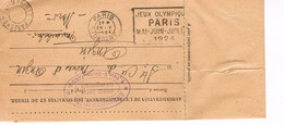 LETTRE EN PORT PAYE - MARQUE POSTALE -  JEUX OLYMPIQUES 1924 - PARIS DEPART - 28-05-1924 - JOUR DE COMPETITION FOOTBALL - Summer 1924: Paris