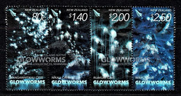 New Zealand 2016 Native Glowworms Set Of 4 Used As Block - Gebraucht