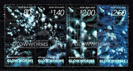 New Zealand 2016 Native Glowworms Set Of 4 Used As Block - Usados