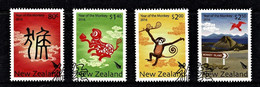 New Zealand 2016 Year Of The Monkey Set Of 4 Used - - Gebraucht