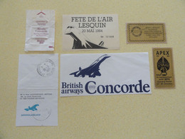 LOT DE 6 DOCUMENTS ANNEXES CONCORDE - Concorde