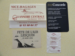 LOT DE 4 DOCUMENTS ANNEXES CONCORDE - Concorde