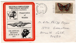 USA, Letter, Butterfly     /   LES ÉTAT UNIES; Lettre , Papillon    1977 - Otros
