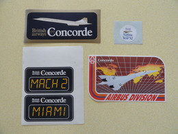LOT DE 4 AUTOCOLLANTS CONCORDE - Concorde