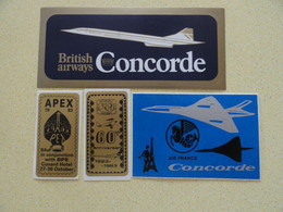 LOT DE 4 AUTOCOLLANTS CONCORDE - Concorde