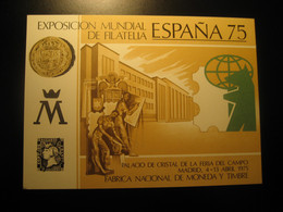 MADRID 1975 World Philatelic Exposition Big Card Proof SPAIN Document - Proeven & Herdrukken