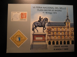 MADRID 1974 Feria Nacional Del Sello Big Card Proof SPAIN Document - Proeven & Herdrukken