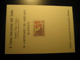 MADRID 1977 Feria Nacional 50 Anniv. Mercado Fil. Big Card Proof SPAIN Document - Proeven & Herdrukken