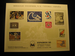 MADRID 1980 Espamer Ecuador Honduras Olympic Games Olympics Haiti ... Engraving Big Bloc Card Proof SPAIN Document - Essais & Réimpressions