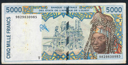 W.A.S. TOGO RARE DATE P810Th 5000 FRANCS (19)98  1998 Signature 28   VF+/XF - Togo