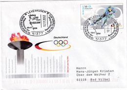Germany 2002 Postal Stationery Cover; Winter Olympic Games History Rhein-Rhur Posta '05 Leverkusen; Candidature; Skating - Zomer 1896: Athene