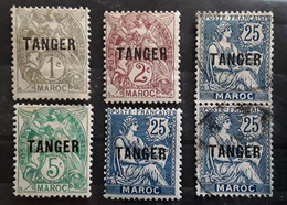 MAROC 1918 - 1824, Lot De 6 Timbres Surchargés TANGER Neufs / Obl Dont Une Paire Yvert 80 A,81,83,89 ,TB - Altri & Non Classificati