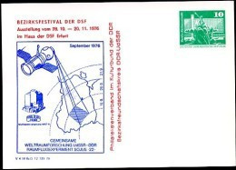 DDR PP16 D2/023b Privat-Postkarte WELTRAUMFORSCHUNG SOJUS-22 Erfurt 1976  NGK 3,00 € - Privatpostkarten - Ungebraucht