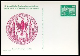 DDR PP16 D2/058 Privat-Postkarte AUSSTELLUNG  STADTSIEGEL STENDAL 1975 NGK 3,00 € - Postales Privados - Nuevos