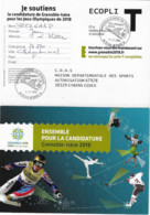 2009 Candidature De Grenoble Pour Les Jeux Olympiques D'Hiver De 2018: Carte  Envoyée Des Mondiaux De Ski Val D'Isère - Inverno 2018 : Pyeongchang