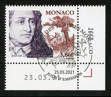 MONACO (2021) 400e Anniversaire Jean De La Fontaine (1621-1695), Contes Et Fables, Poete, Writer - Coin Daté - Usati