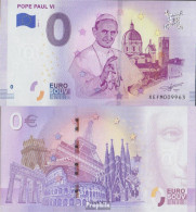 Vatikanstadt Souvenirschein Papst Paul VI. Bankfrisch 2019 0 Euro Papst Paul VI. - Vaticaanstad