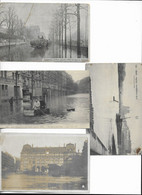 LOT 8 CARTES POSTALES ANCIENNES: " INONDATIONS DE 1910". PARIS / BOURGES / MANTES. - Inondations