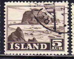 ISLANDA ICELAND ISLANDE 1950 1954 VESTMANNAEYJAR HARBOR 5a USED USATO OBLITERE' - Usados