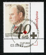 MONACO (2022) 40 Ans Présidence Prince Albert II Croix-Rouge Monégasque, Red Cross, Cruz Roja, Rotkreuz - Coin Daté - Used Stamps